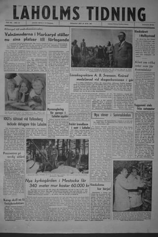 Förstasidan, Tisdag 20 juni 1961