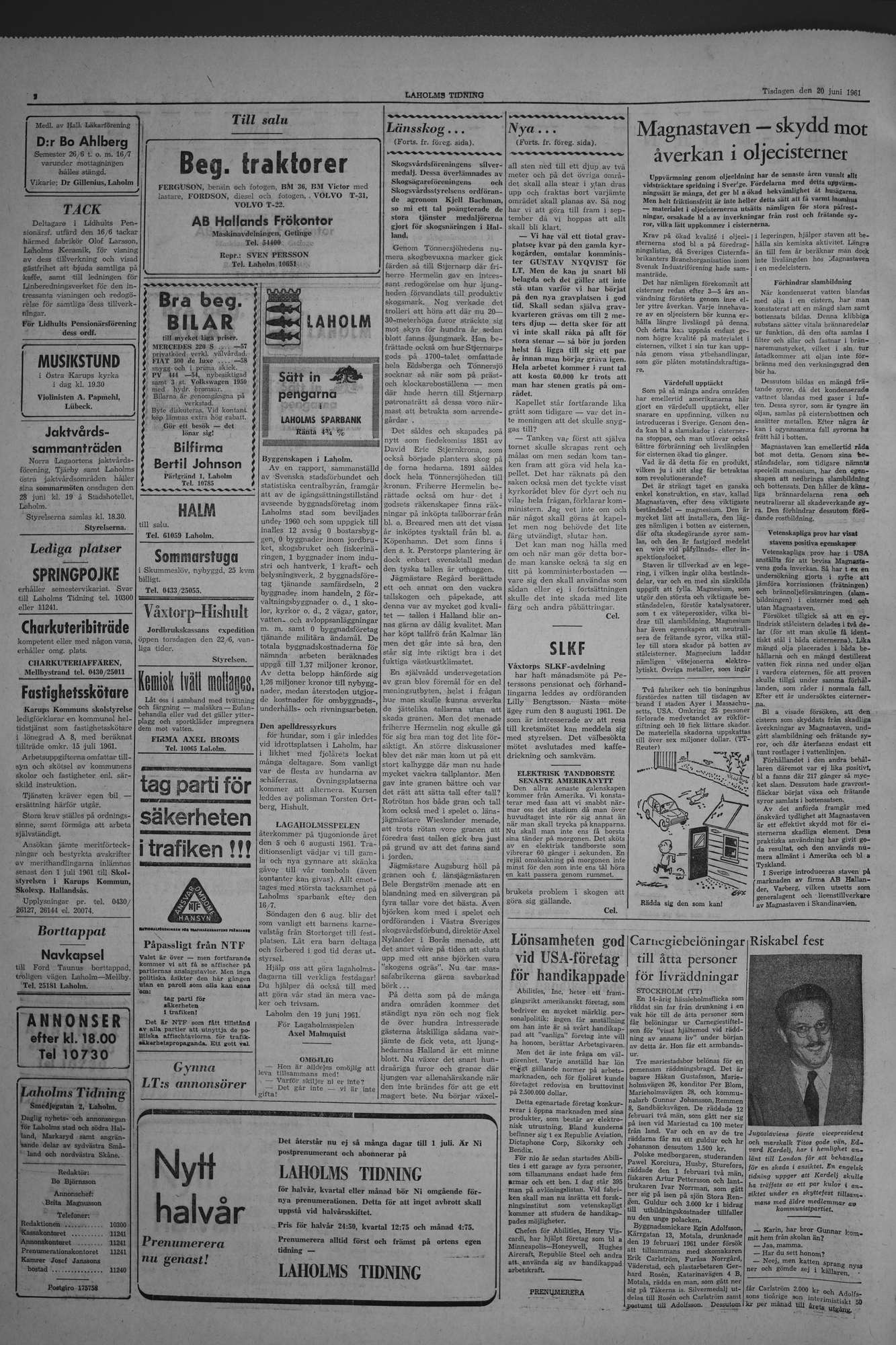 Laholms Tidning Tisdag 20 juni 1961, sida 2