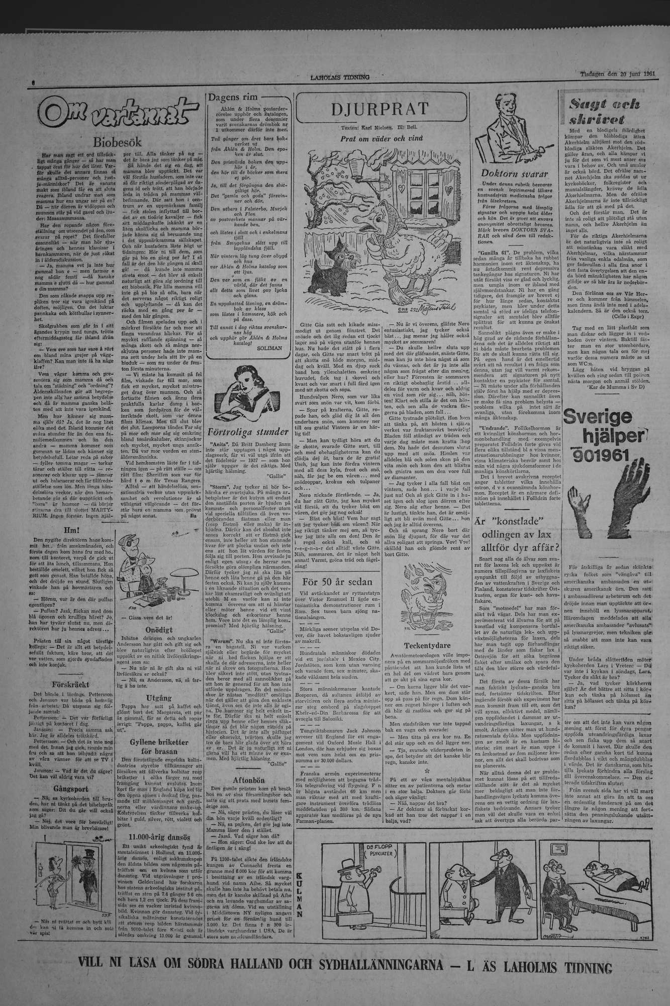 Laholms Tidning Tisdag 20 juni 1961, sida 6