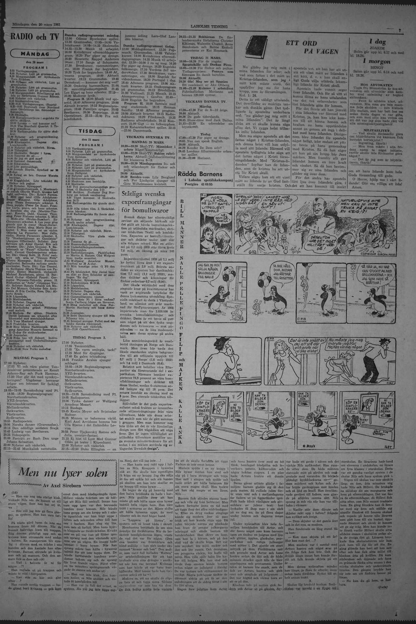 Laholms Tidning Måndag 20 mars 1961, sida 5