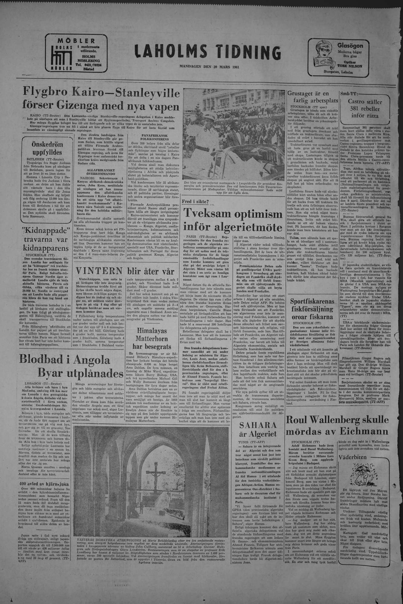 Laholms Tidning Måndag 20 mars 1961, sida 6