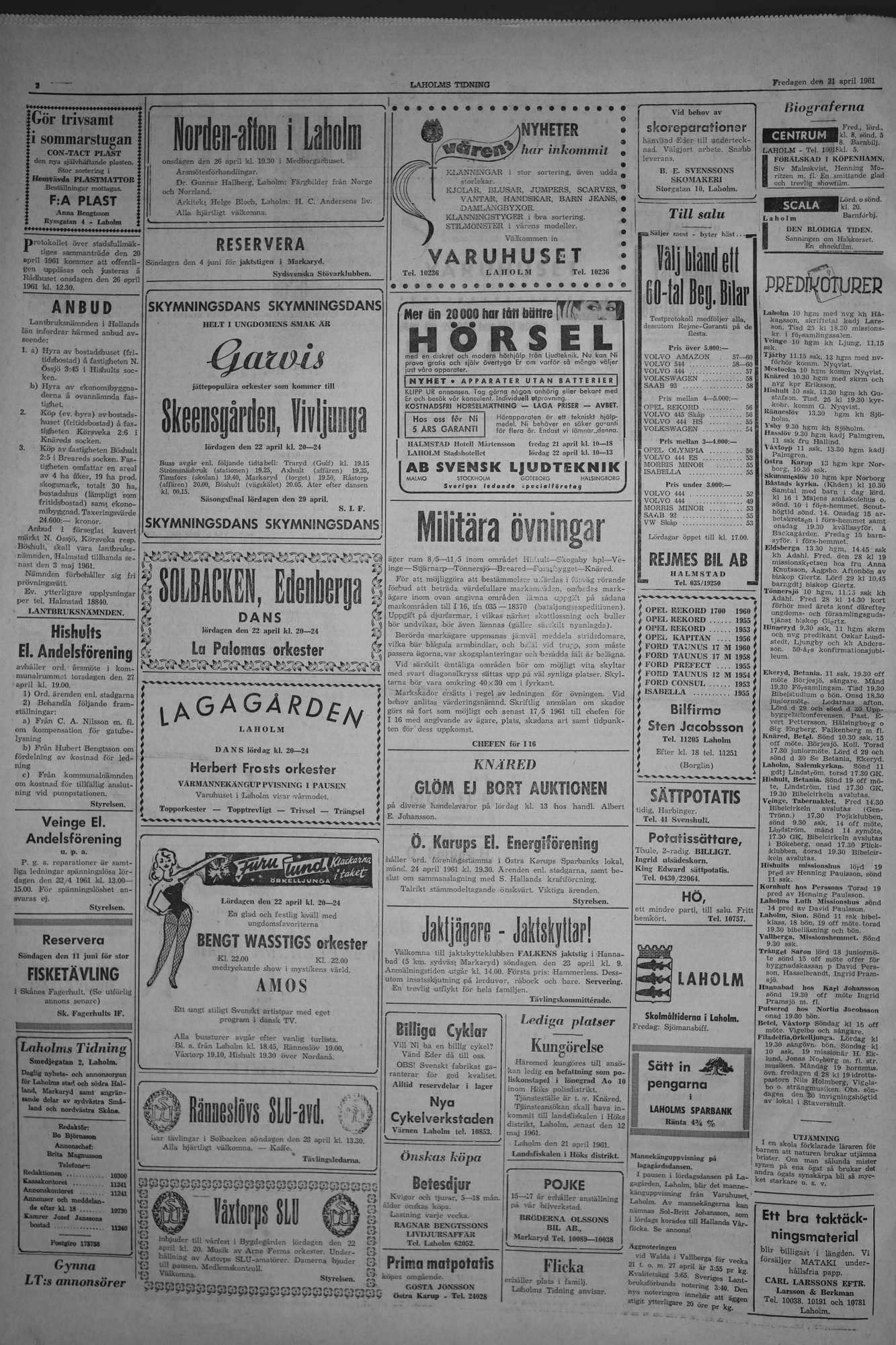 Laholms Tidning Fredag 21 april 1961, sida 2