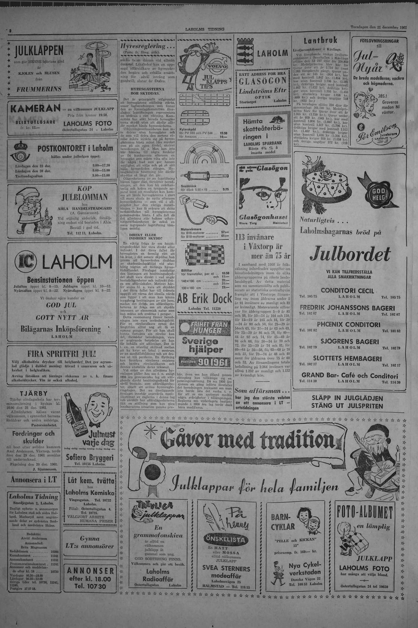 Laholms Tidning Torsdag 21 december 1961, sida 2