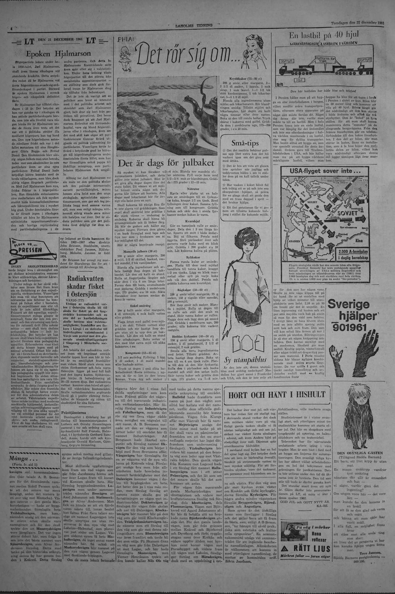 Laholms Tidning Torsdag 21 december 1961, sida 4