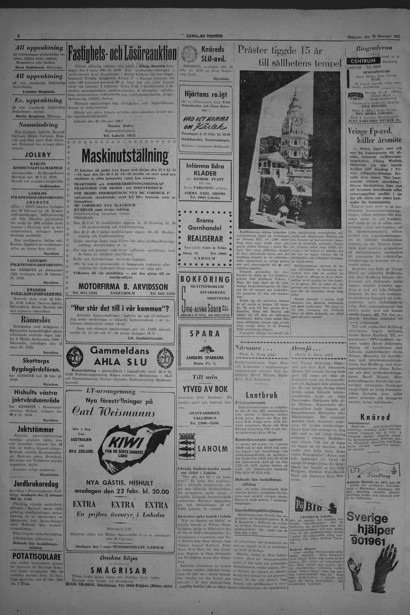 Laholms Tidning Tisdag 21 februari 1961, sida 2