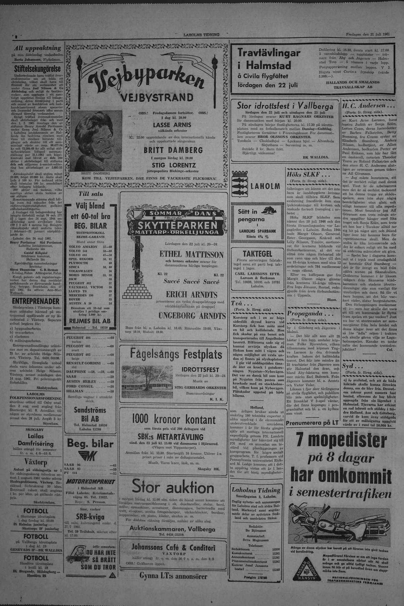 Laholms Tidning Fredag 21 juli 1961, sida 2