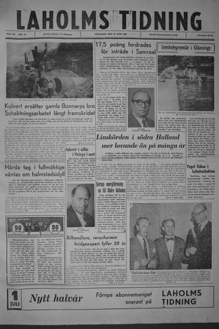 Förstasidan, Onsdag 21 juni 1961