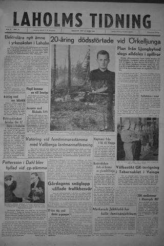 Förstasidan, Tisdag 21 mars 1961