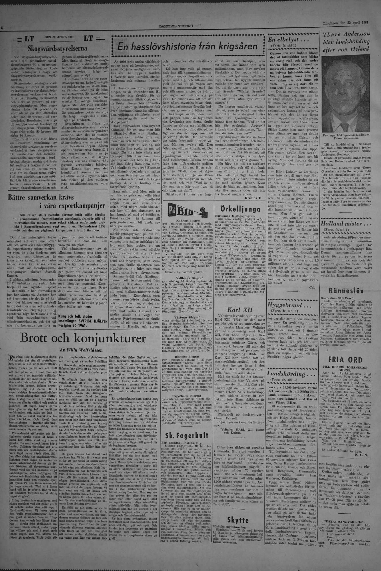 Laholms Tidning Lördag 22 april 1961, sida 4