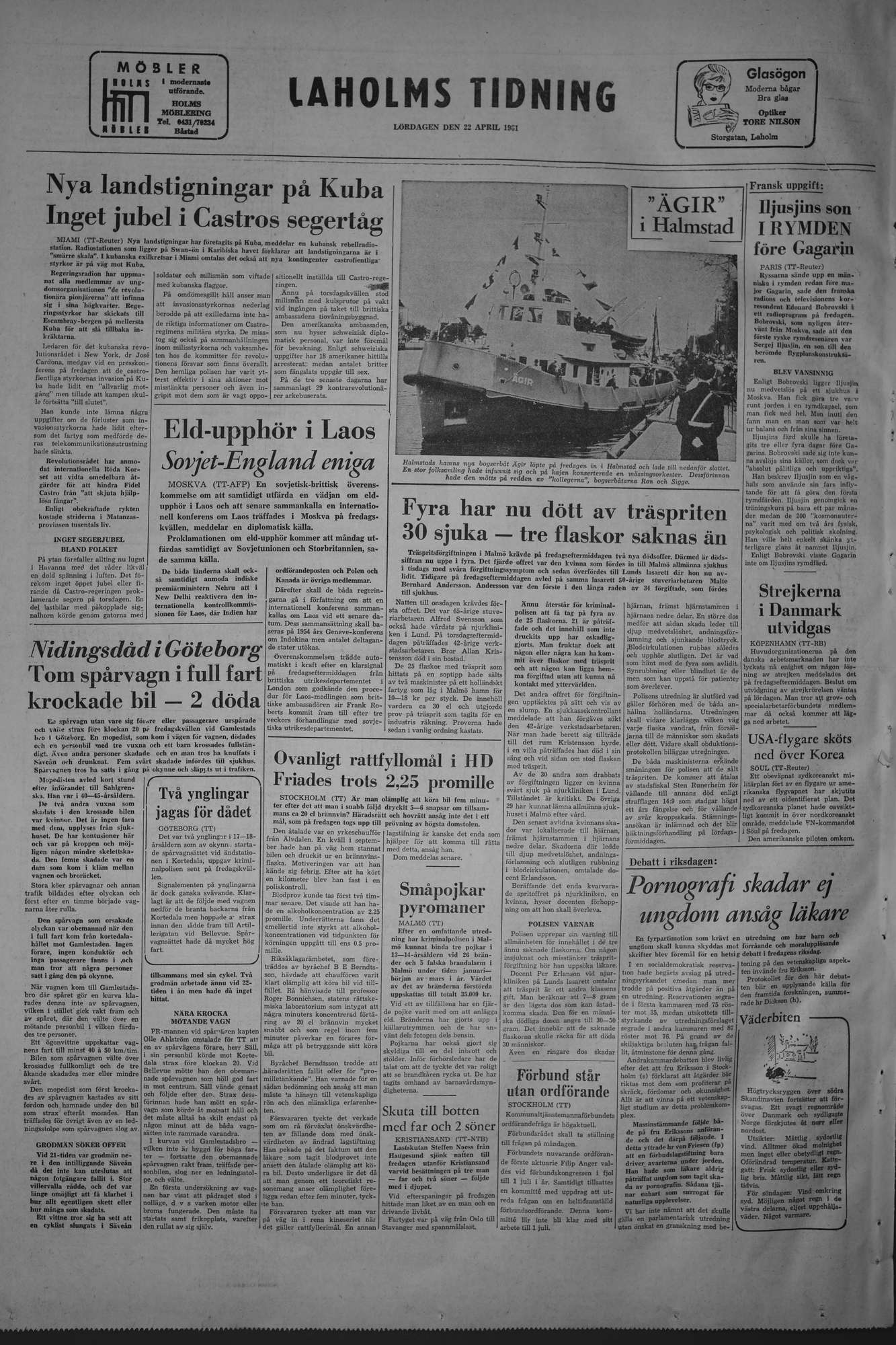 Laholms Tidning Lördag 22 april 1961, sida 8