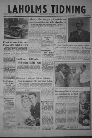 Förstasidan, Tisdag 22 augusti 1961