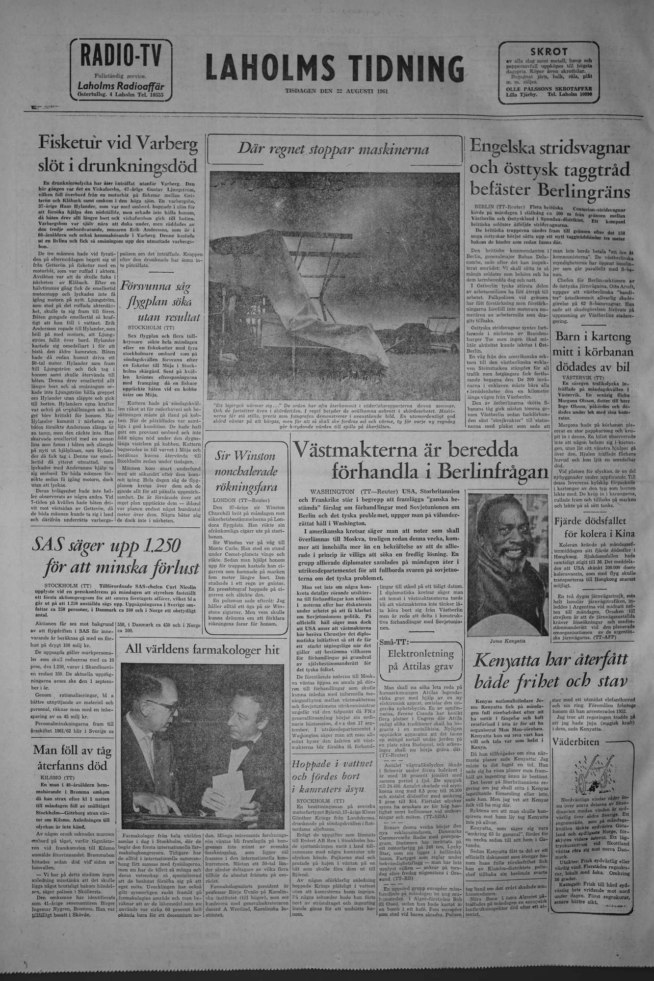 Laholms Tidning Tisdag 22 augusti 1961, sida 8
