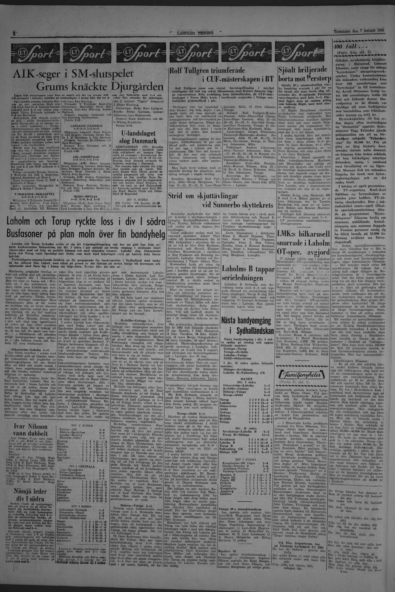 Laholms Tidning Torsdag 7 januari 1965, sida 6