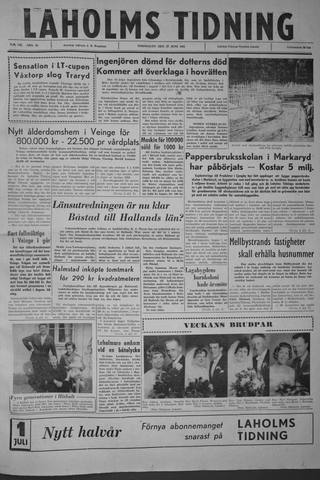 Förstasidan, Torsdag 22 juni 1961