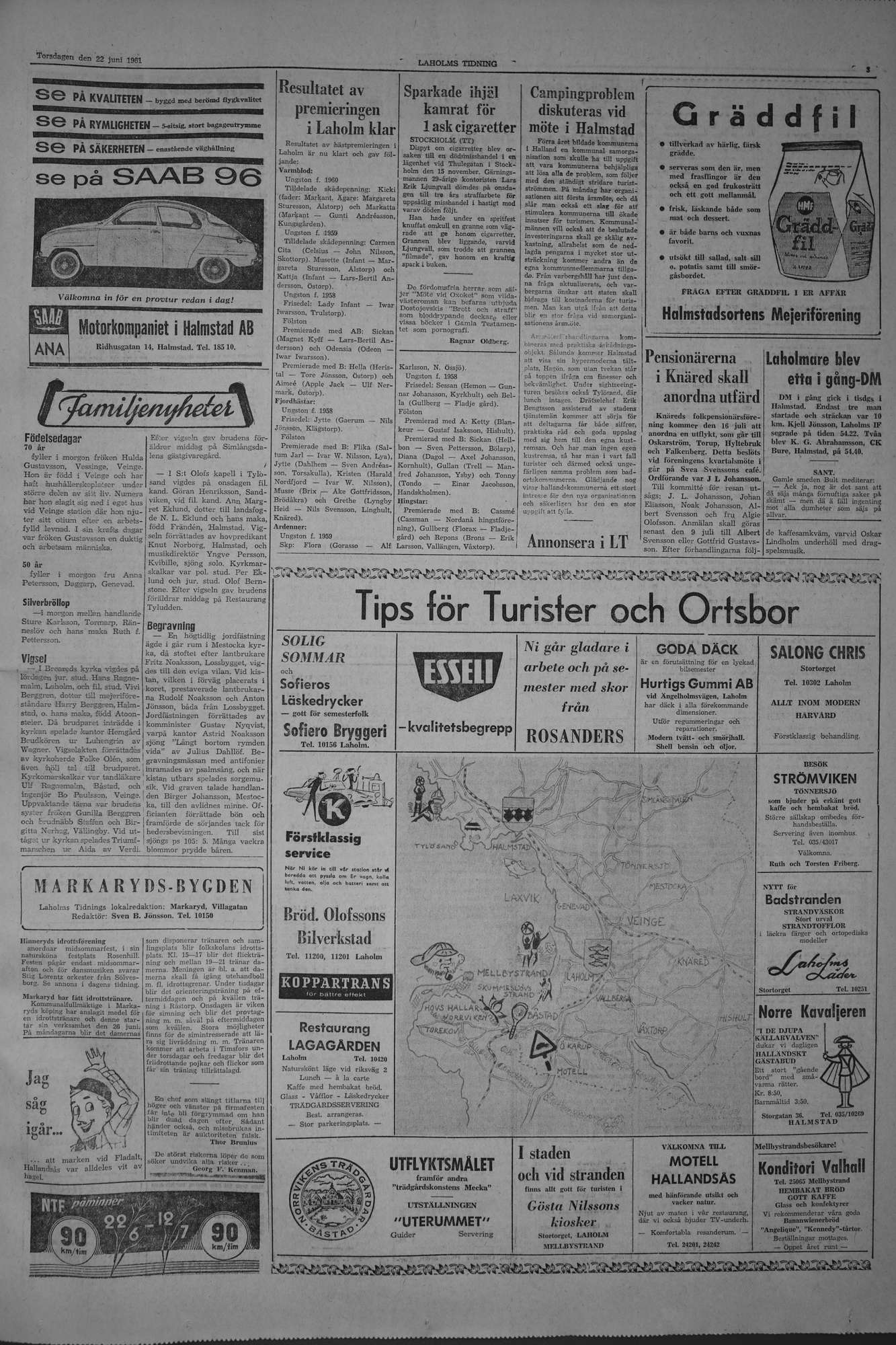 Laholms Tidning Torsdag 22 juni 1961, sida 3