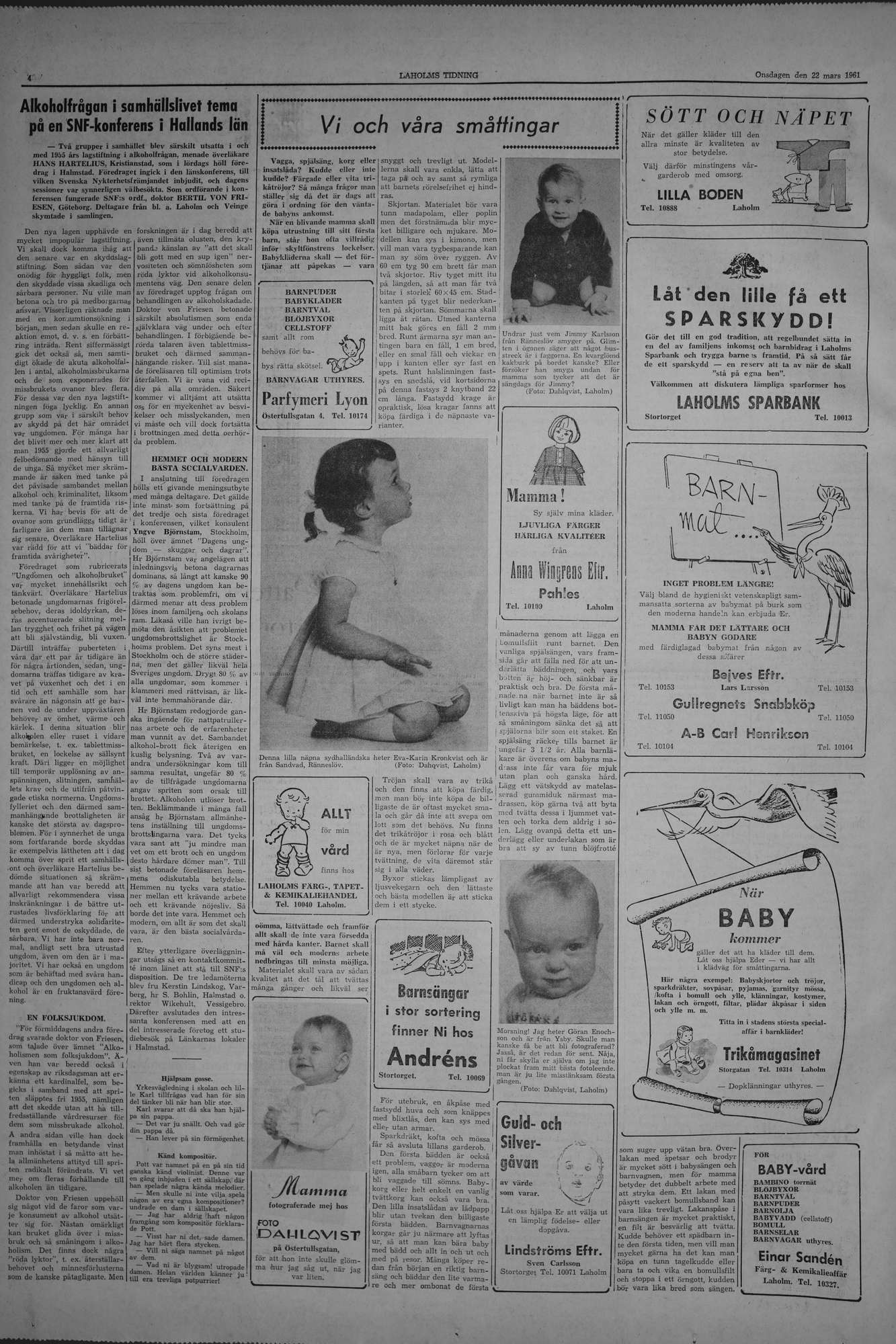 Laholms Tidning Onsdag 22 mars 1961, sida 4
