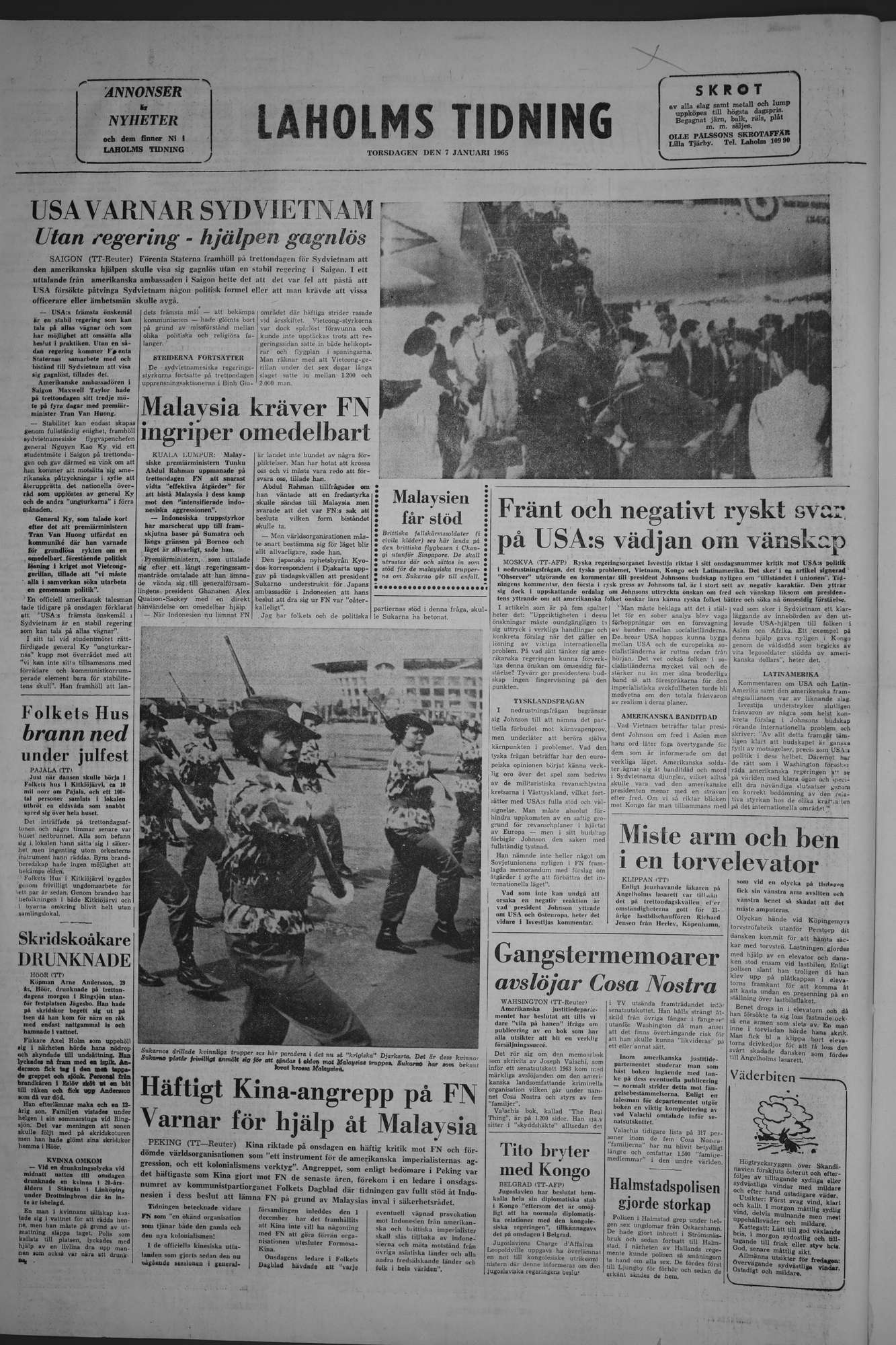Laholms Tidning Torsdag 7 januari 1965, sida 8