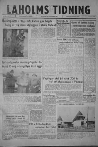 Förstasidan, Onsdag 22 november 1961