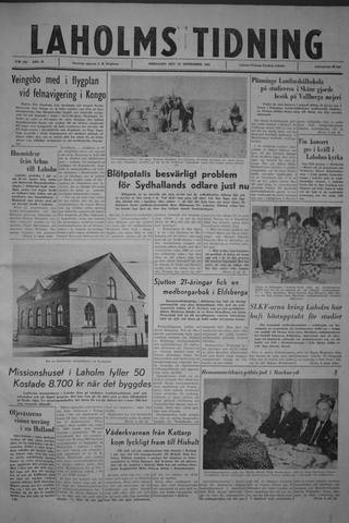Förstasidan, Fredag 22 september 1961