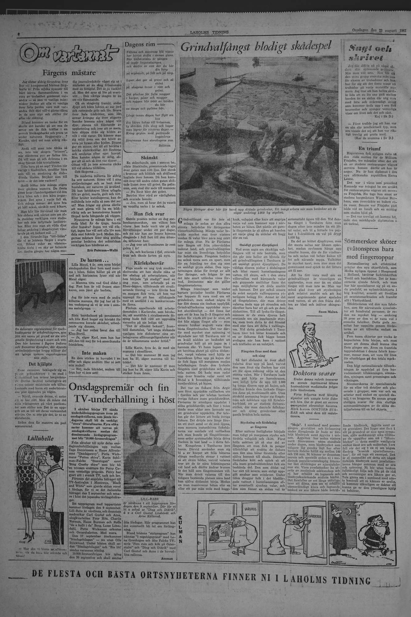 Laholms Tidning Onsdag 23 augusti 1961, sida 6