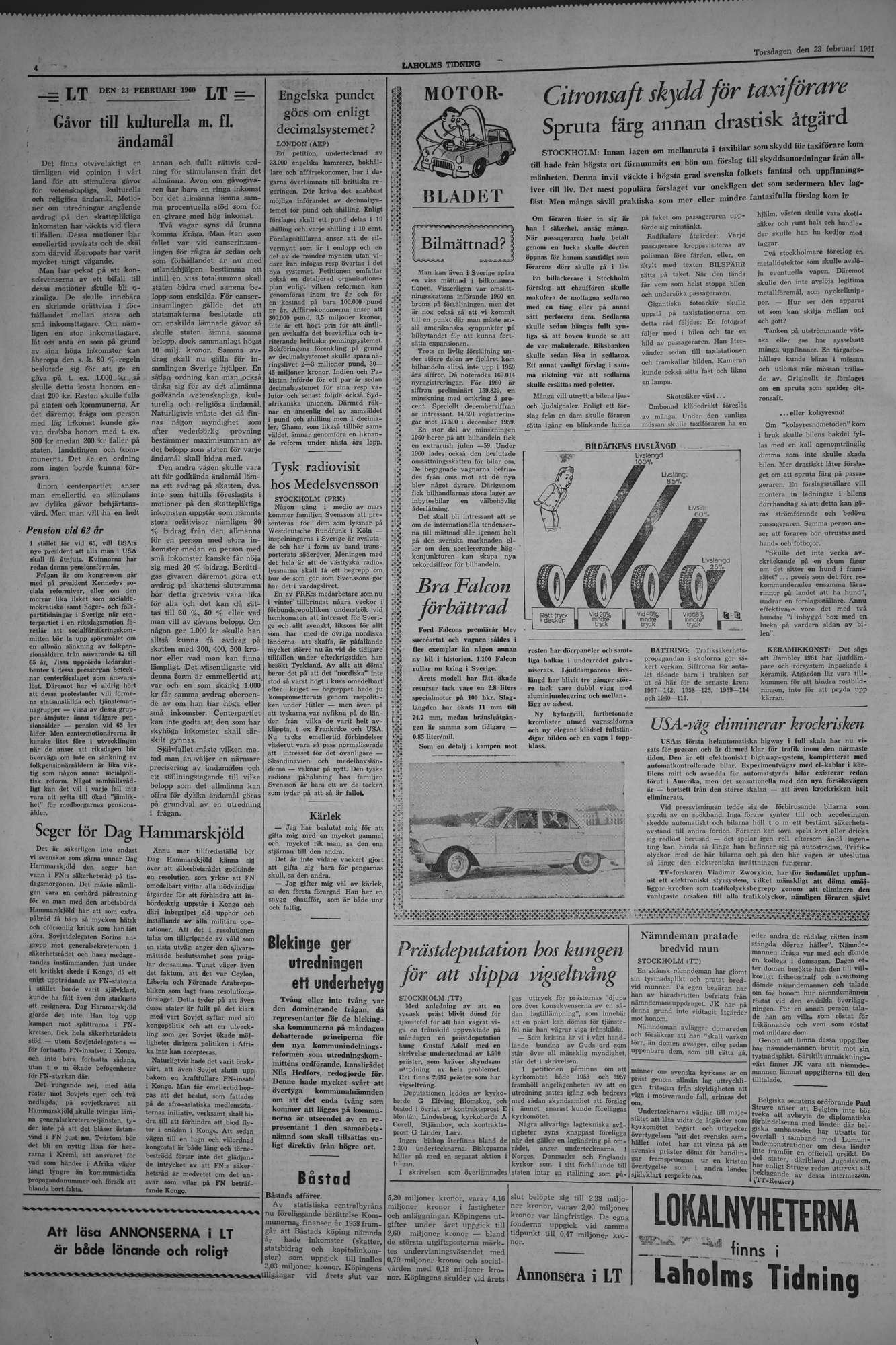 Laholms Tidning Torsdag 23 februari 1961, sida 4