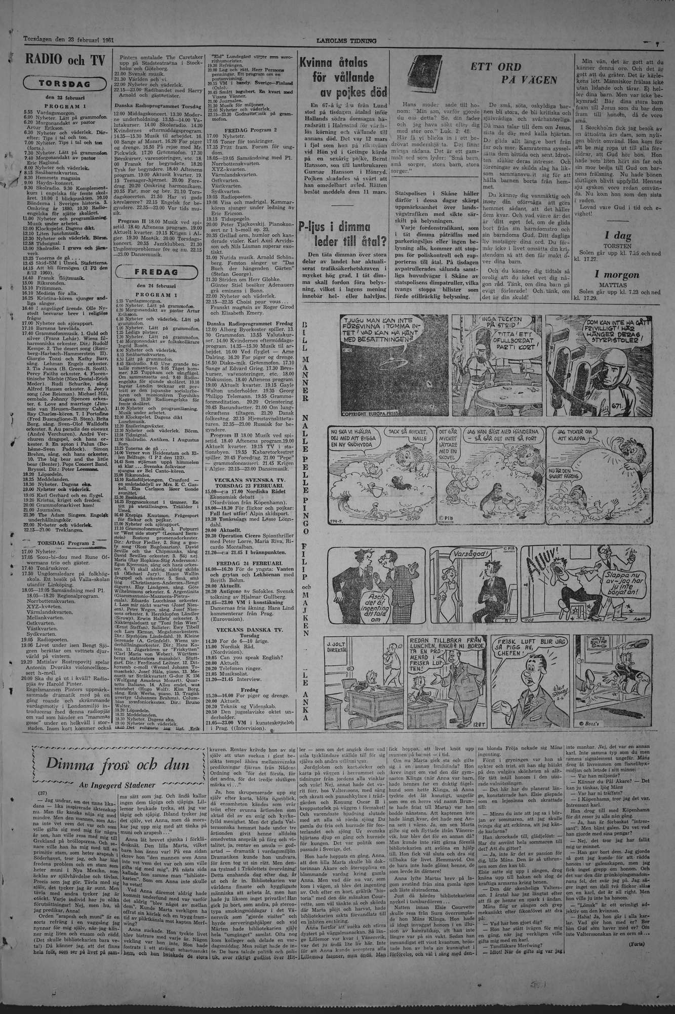 Laholms Tidning Torsdag 23 februari 1961, sida 7