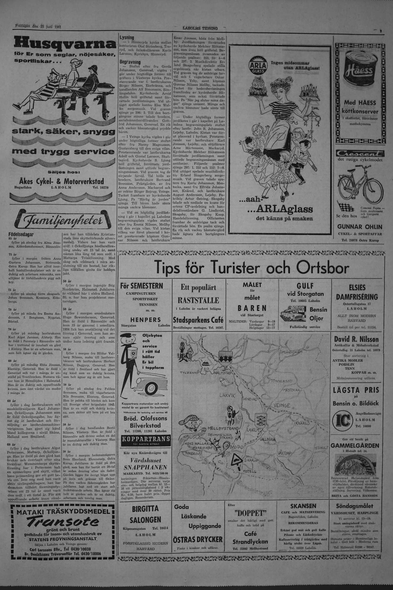 Laholms Tidning Fredag 23 juni 1961, sida 3