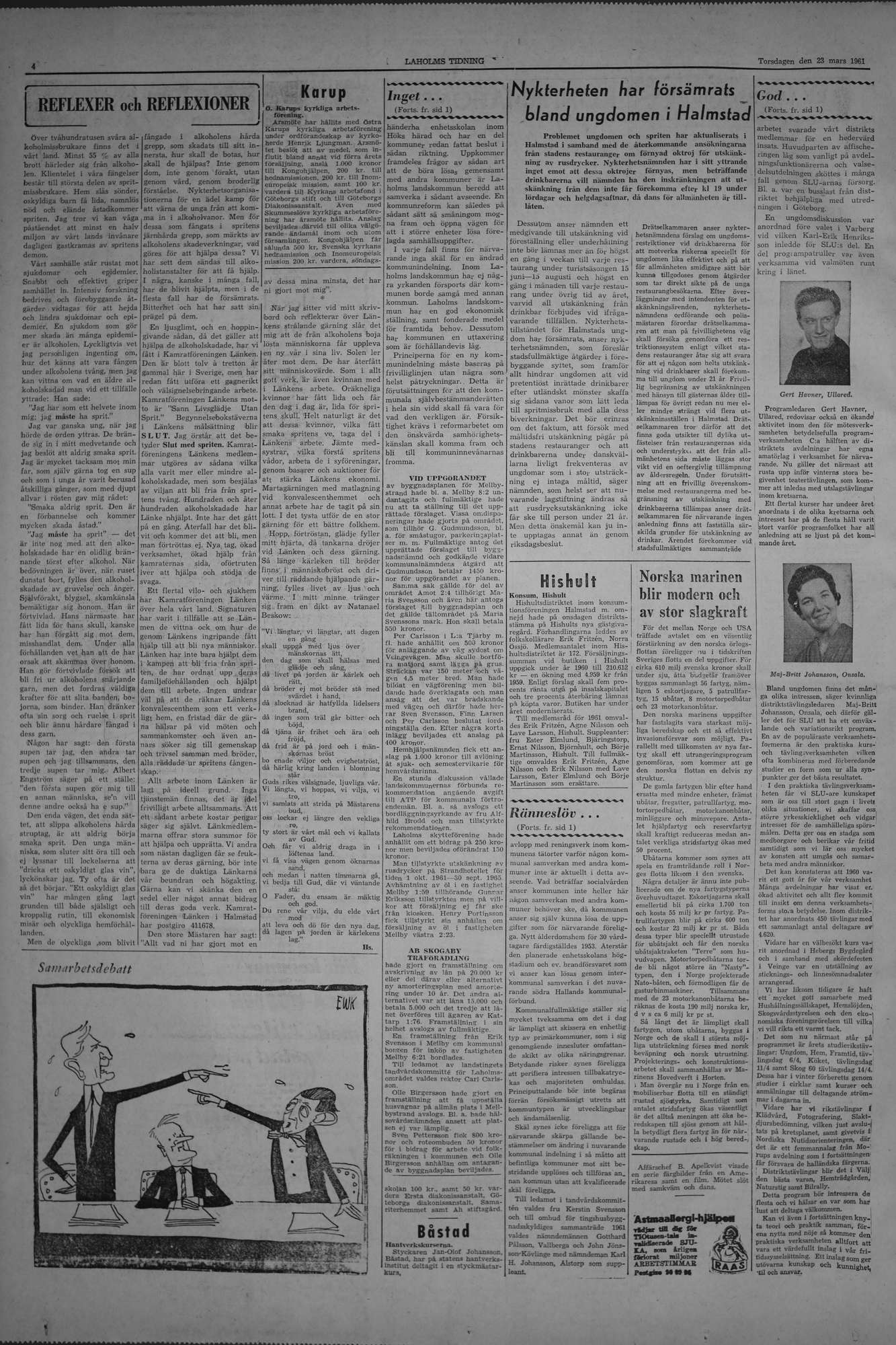 Laholms Tidning Torsdag 23 mars 1961, sida 4