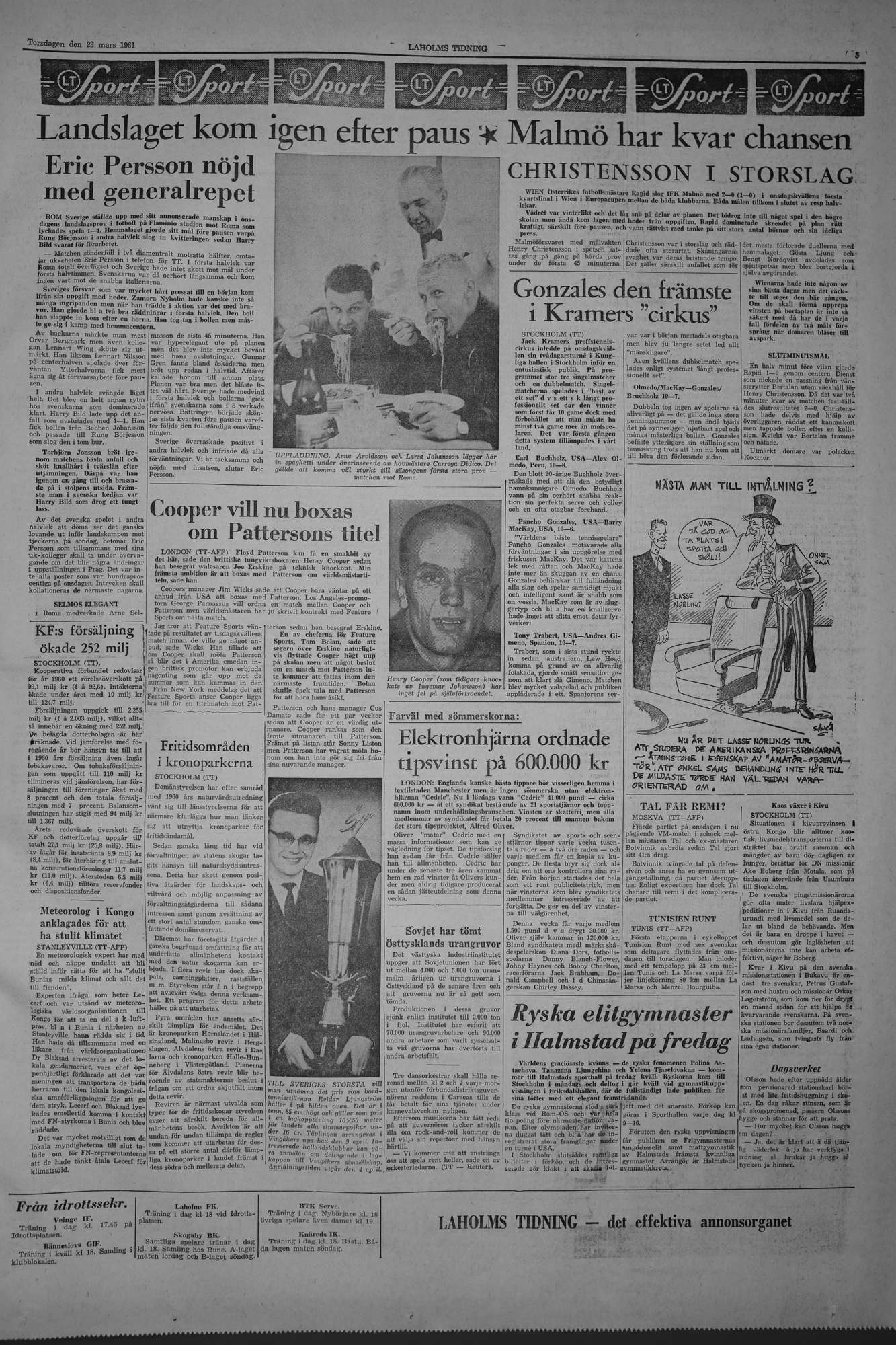 Laholms Tidning Torsdag 23 mars 1961, sida 5