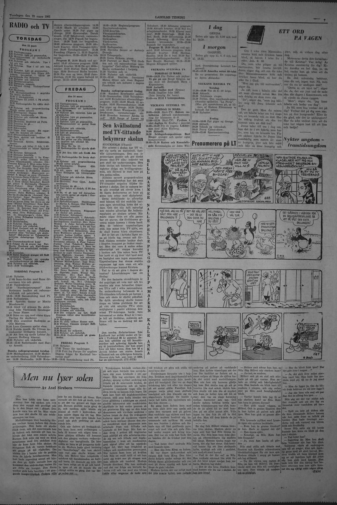 Laholms Tidning Torsdag 23 mars 1961, sida 7