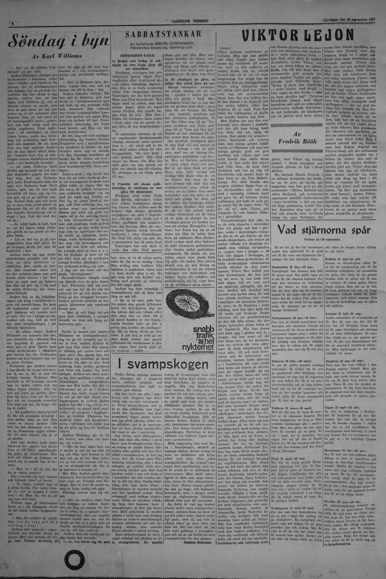 Laholms Tidning Lördag 23 september 1961, sida 6