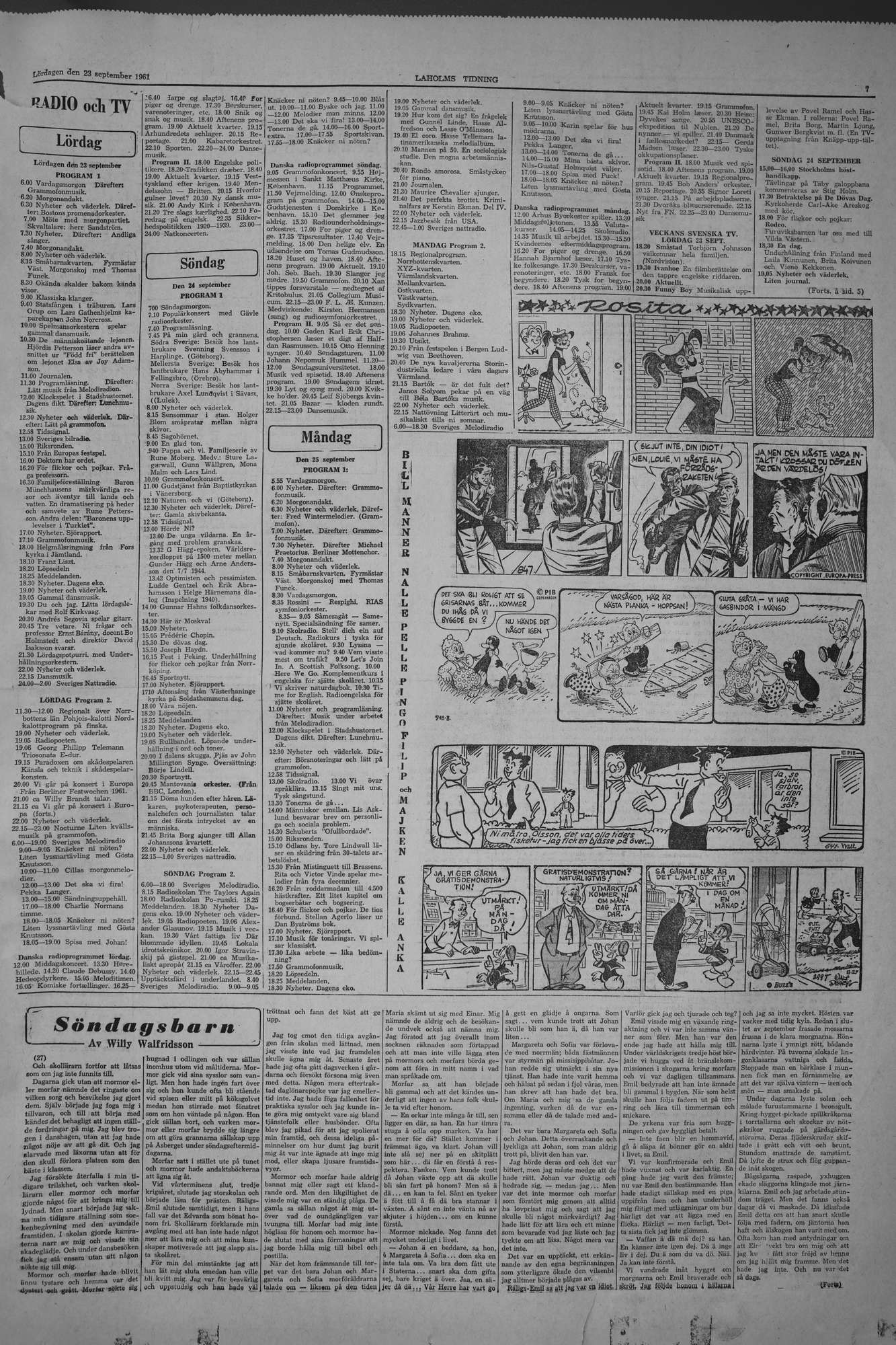 Laholms Tidning Lördag 23 september 1961, sida 7