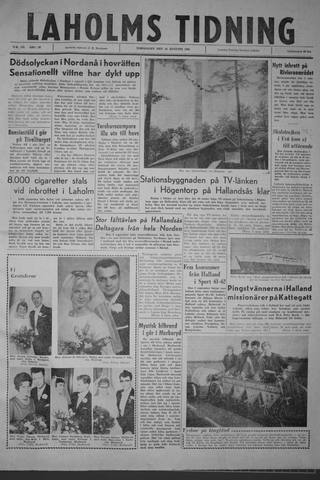 Förstasidan, Torsdag 24 augusti 1961