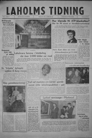 Förstasidan, Fredag 24 februari 1961