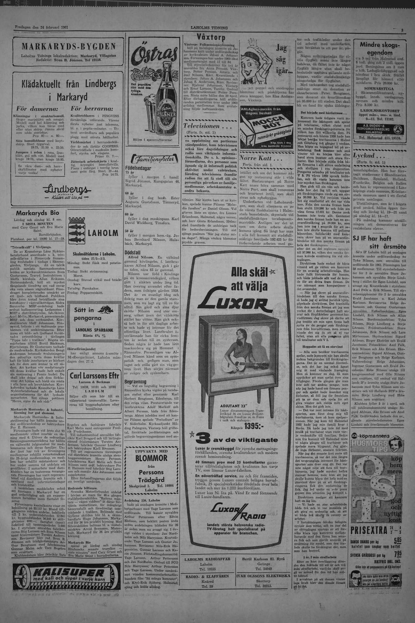 Laholms Tidning Fredag 24 februari 1961, sida 3