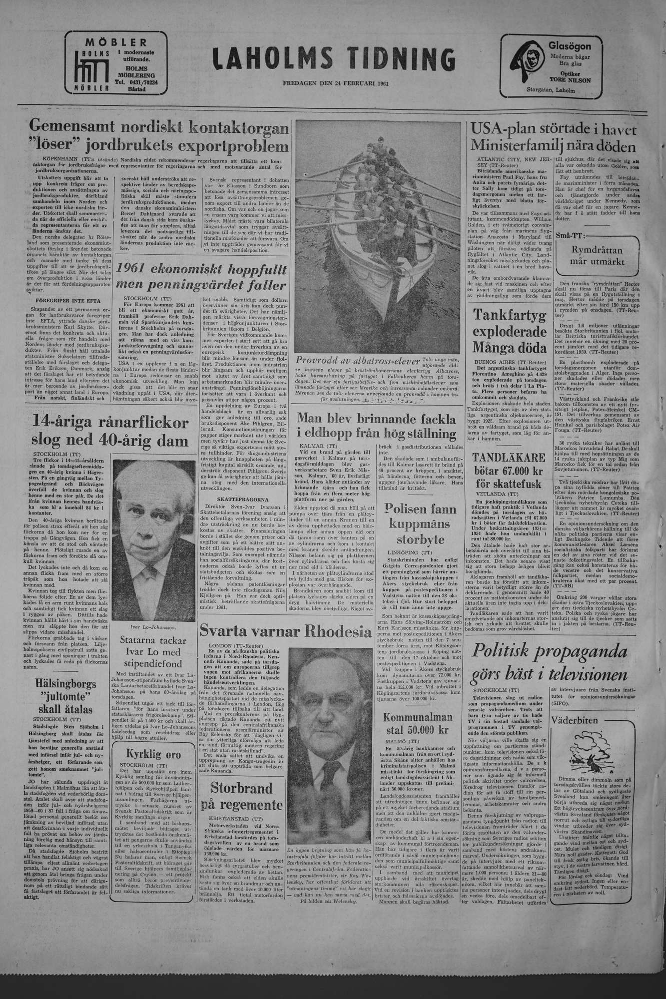 Laholms Tidning Fredag 24 februari 1961, sida 8