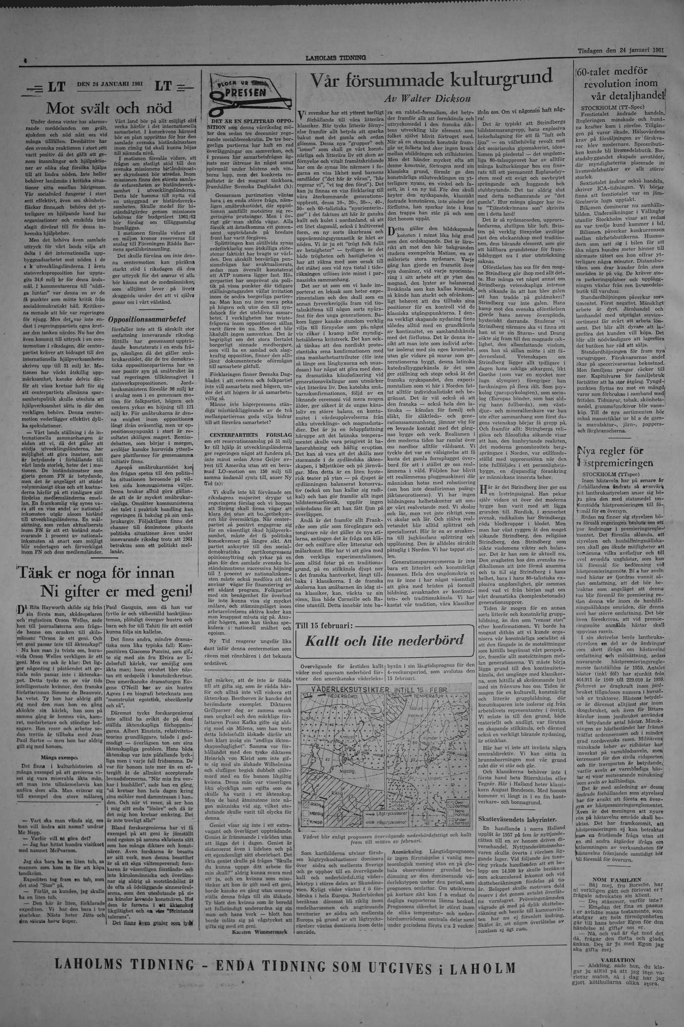 Laholms Tidning Tisdag 24 januari 1961, sida 4