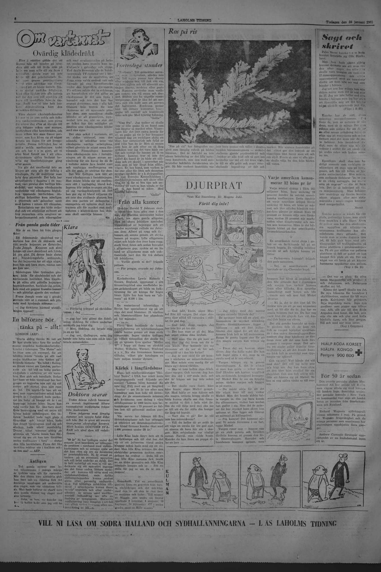 Laholms Tidning Tisdag 24 januari 1961, sida 6