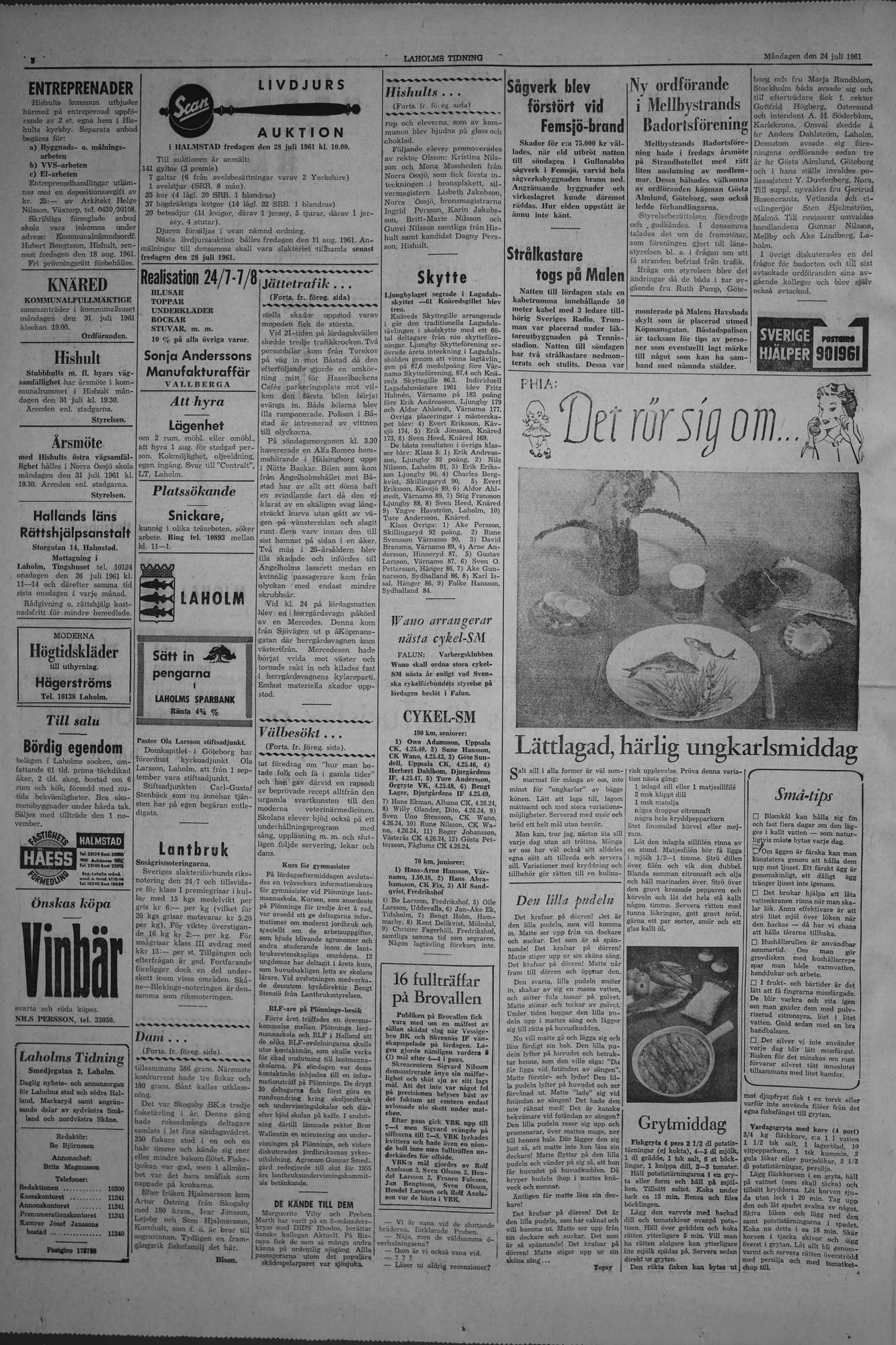 Laholms Tidning Måndag 24 juli 1961, sida 2
