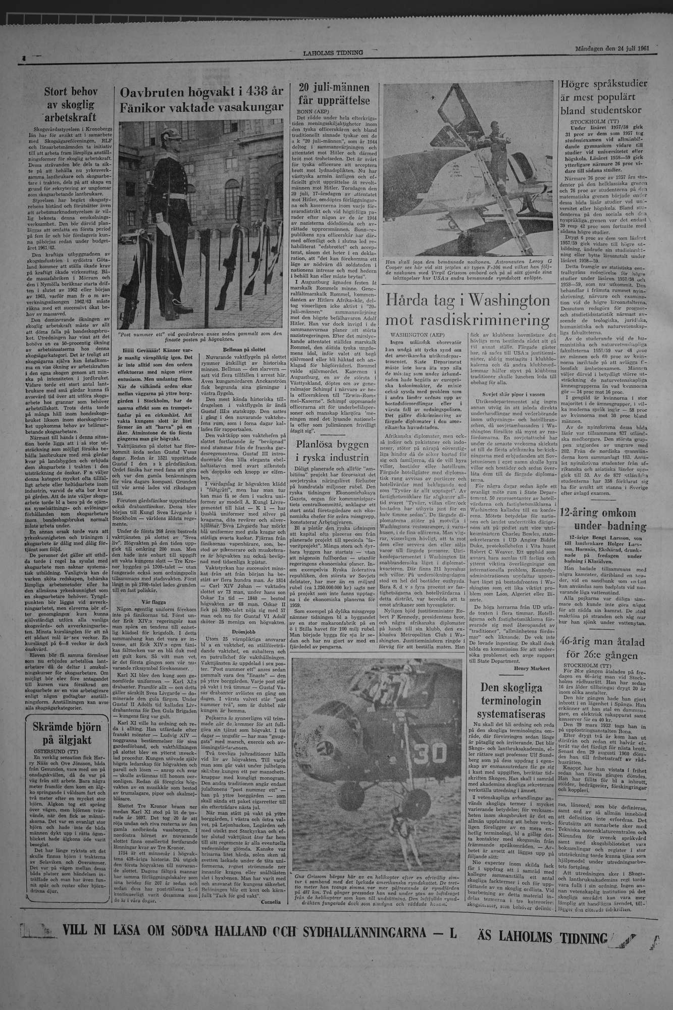 Laholms Tidning Måndag 24 juli 1961, sida 4