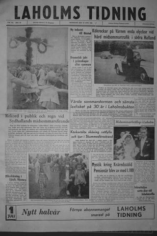 Förstasidan, Måndag 26 juni 1961
