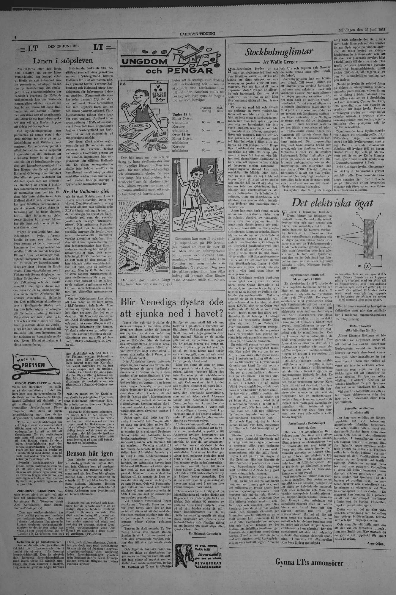 Laholms Tidning Måndag 26 juni 1961, sida 4