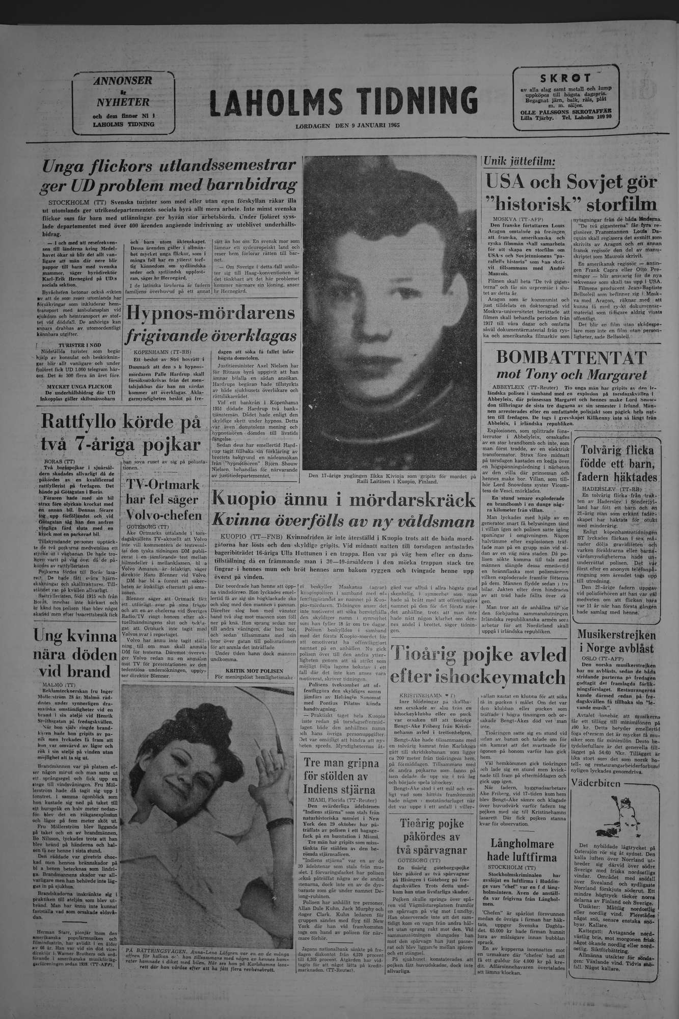 Laholms Tidning Lördag 9 januari 1965, sida 8