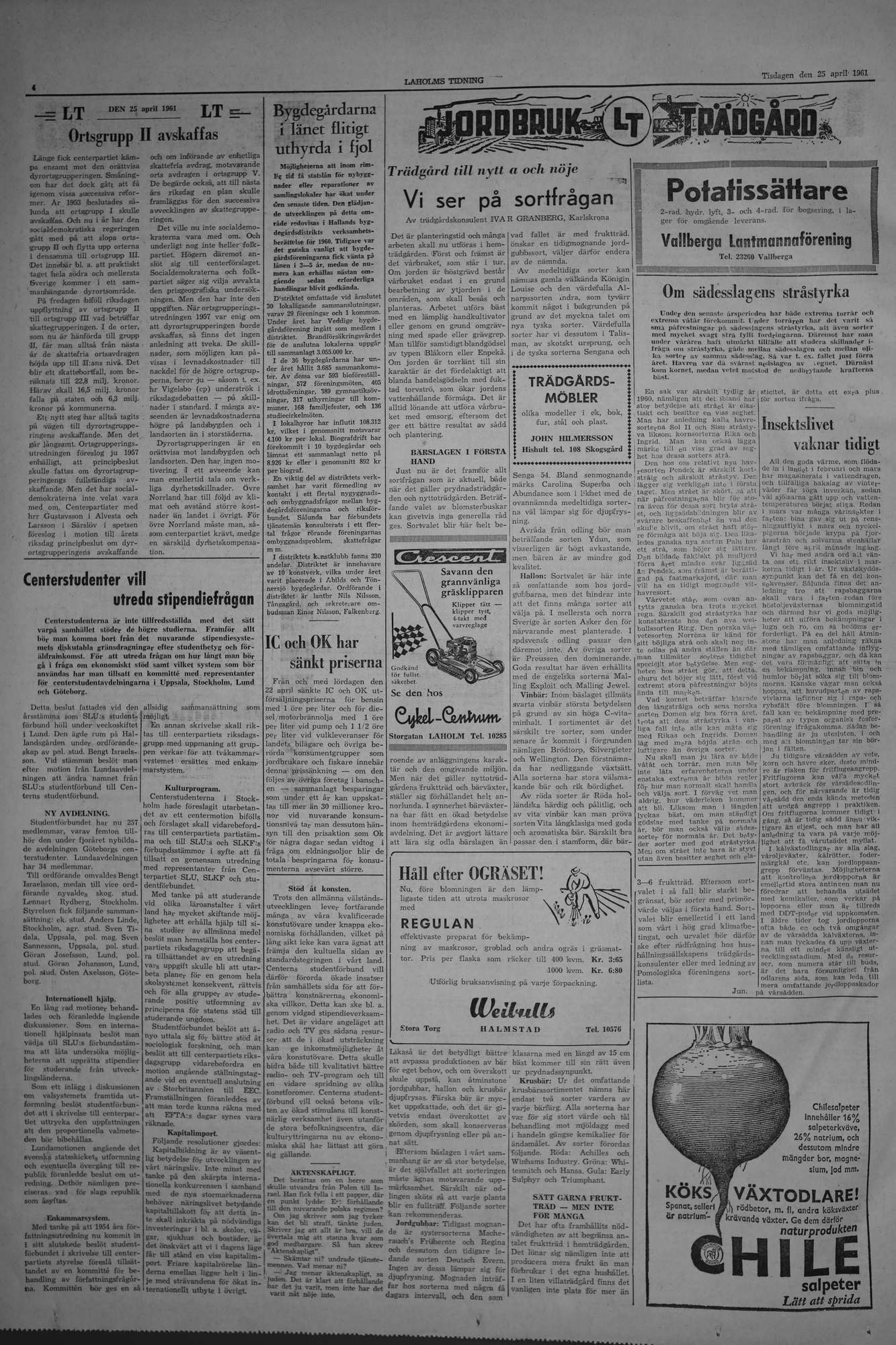 Laholms Tidning Tisdag 25 april 1961, sida 4