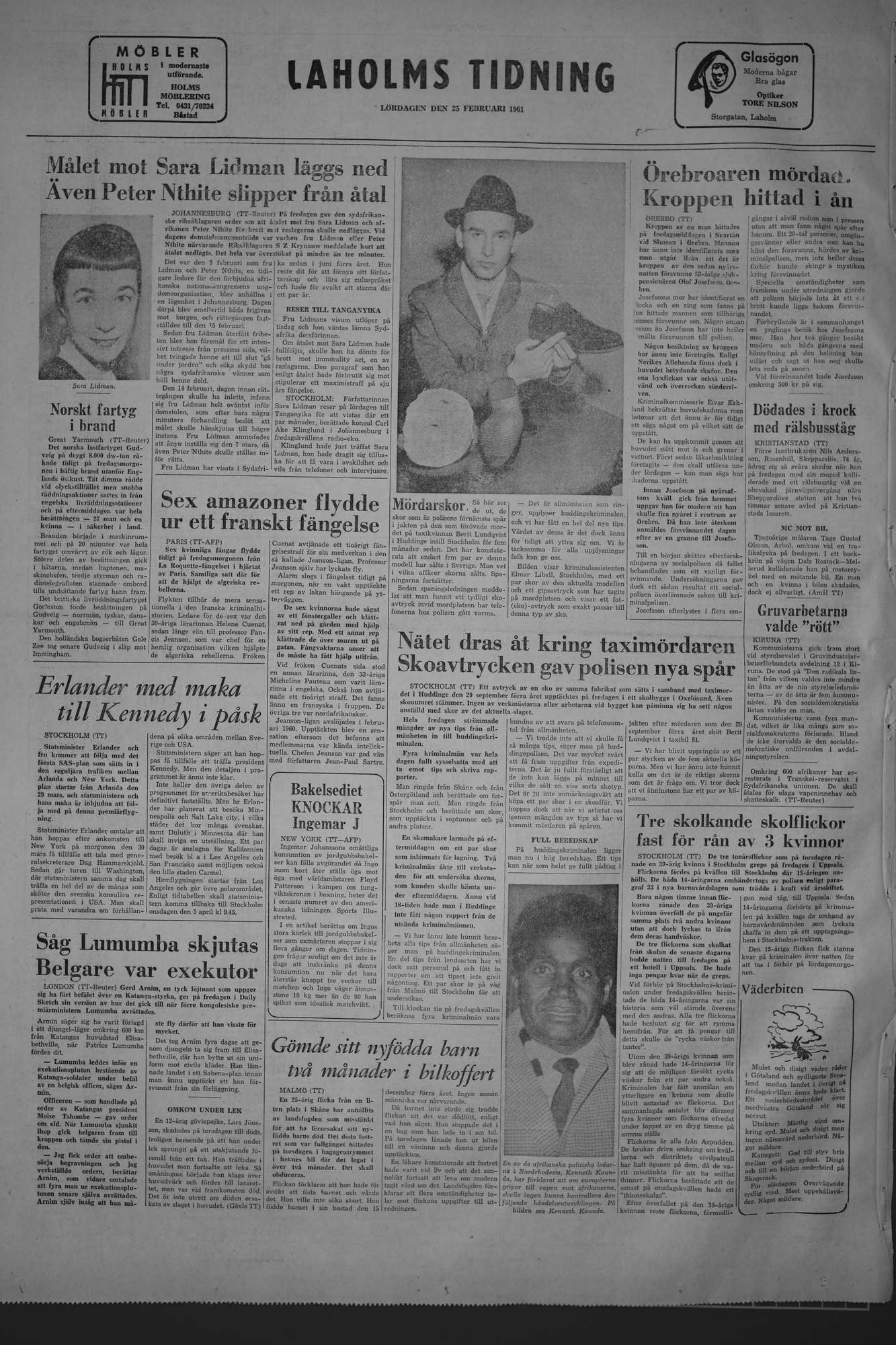 Laholms Tidning Lördag 25 februari 1961, sida 8