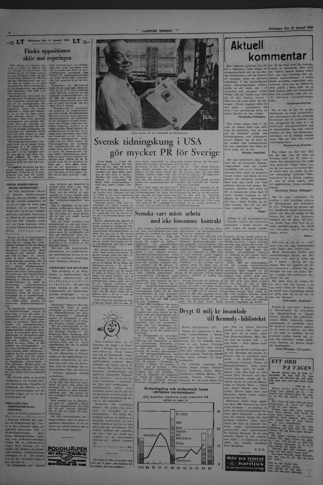 Laholms Tidning Måndag 11 januari 1965, sida 4