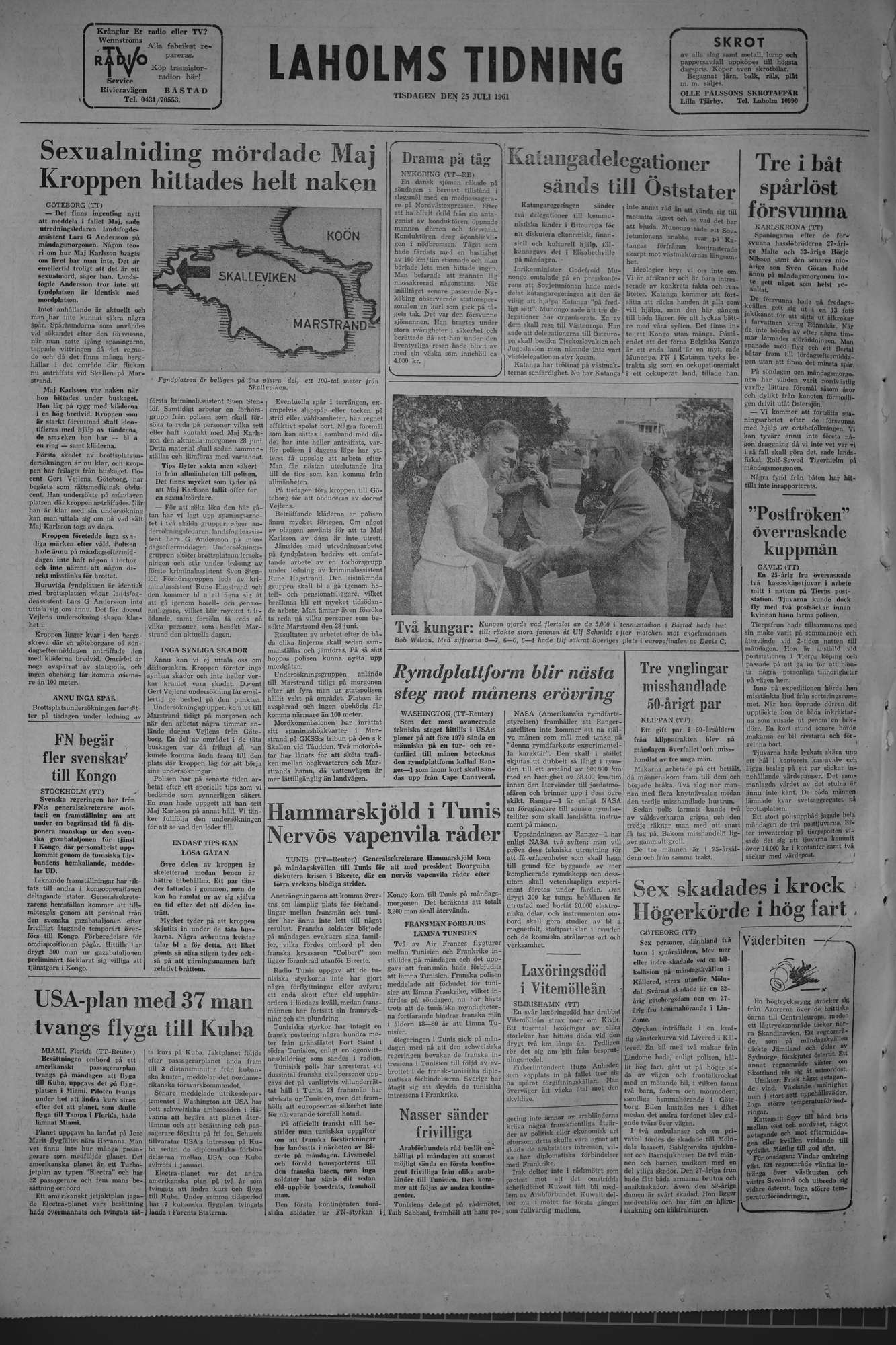 Laholms Tidning Tisdag 25 juli 1961, sida 8