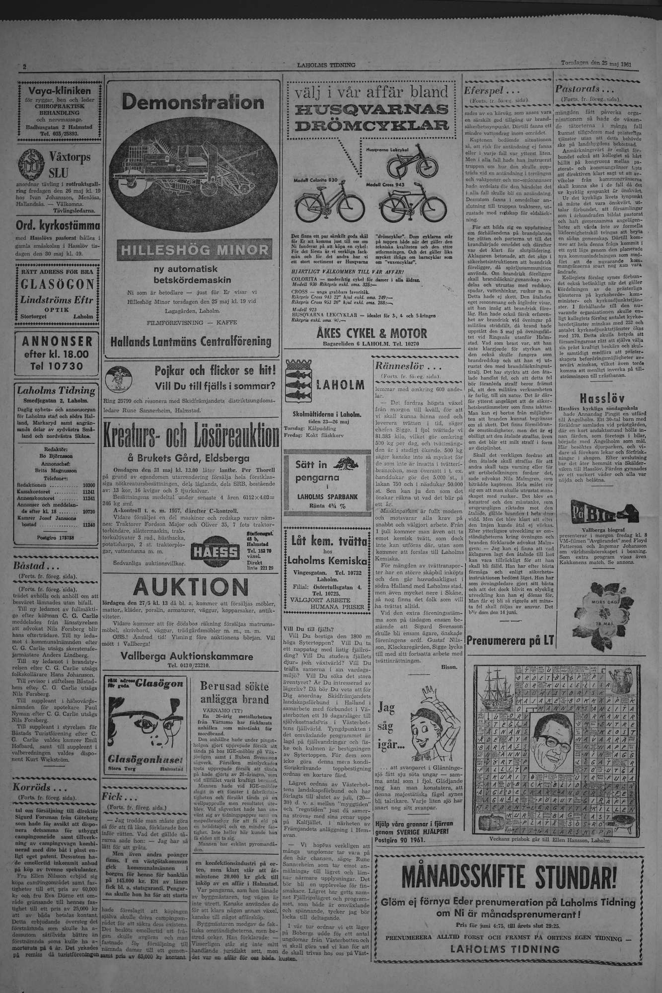 Laholms Tidning Torsdag 25 maj 1961, sida 2