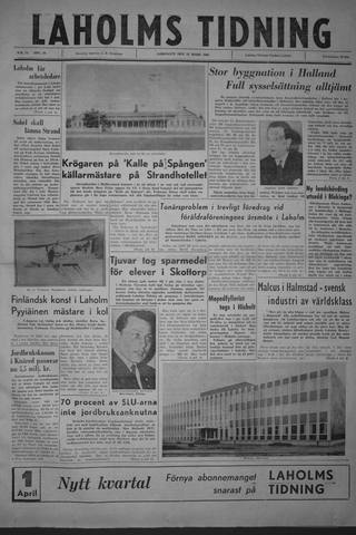 Förstasidan, Lördag 25 mars 1961