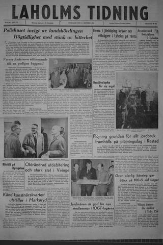 Förstasidan, Onsdag 25 oktober 1961
